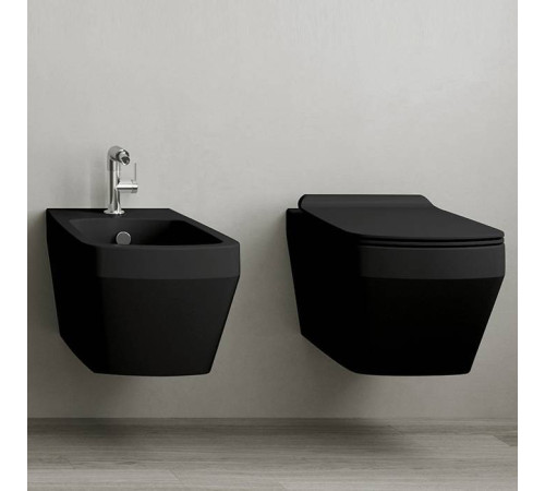 Унитаз подвесной SIMAS Baden Baden безободковый 56х36 см черный матовый F85/BB18nero matt