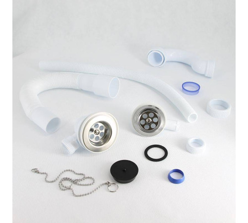 Слив-перелив для ванны Wirquin Мини Элит 1 1/2 x 40 мм с пробкой на цепочке L500 мм 30980654