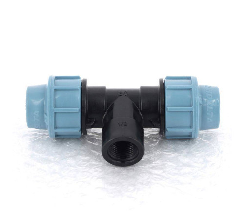 Тройник обжимной с внутренней резьбой Unidelta 20х1/2 для ПНД 1007020002