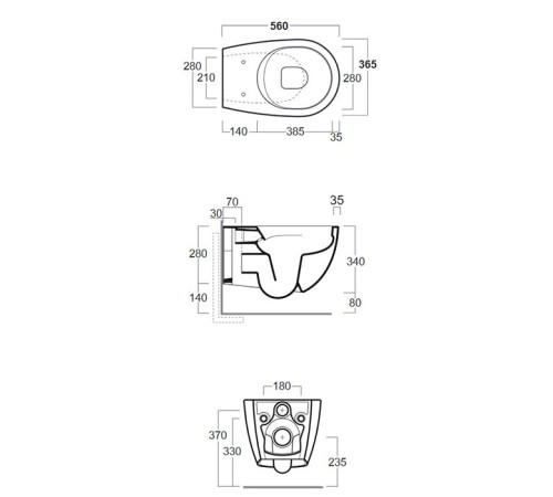 Унитаз подвесной Simas Vignoni 56х36.5 см безободковый белый матовый VI18bi matt