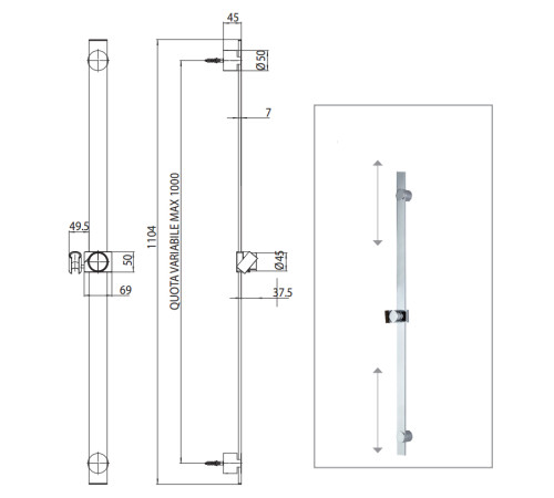 Душевая стойка Bossini Syncronia хром DD3002.030_УЦ