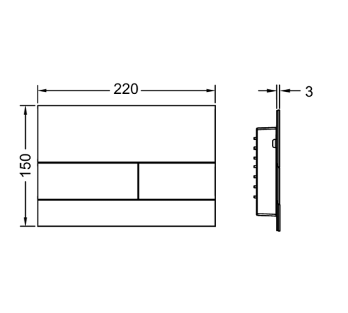 Панель смыва для унитаза TECE TECEsquare II металлическая белая матовая 9240834