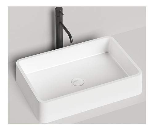 Раковина накладная Salini Gloria 59.5х39.5х12.5 см S-Stone белый матовый 1102207M