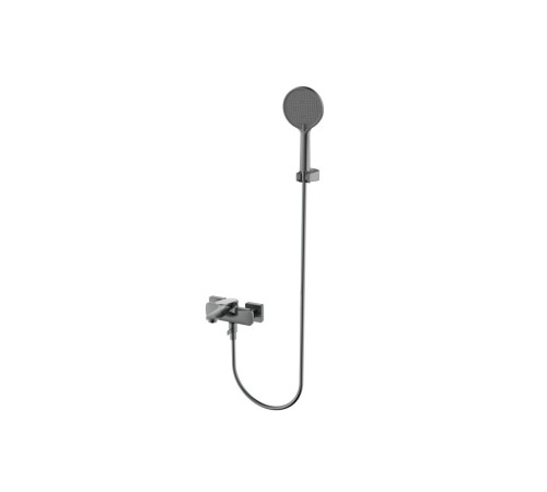 Смеситель для ванны Aquanet Imola с душевым набором серый матовый AQM6712GM