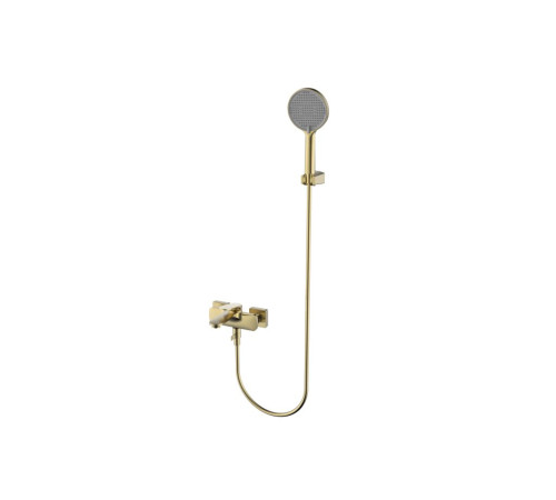 Смеситель для ванны Aquanet Imola с душевым набором матовое золото AQM6712BG