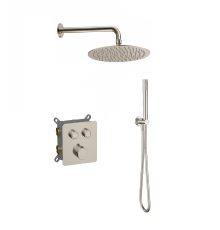 Душевая система Aquanet Siena с термостатом верхним и ручным душем никель AQM8414BN