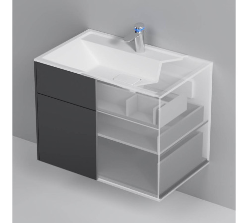 Тумба под раковину подвесная AM.PM Inspire V2.0 80 см 3 ящика графит матовый M50AFHX0803GM