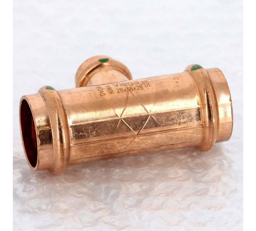 Тройник пресс медный Viega Profipress 28x18x28 мм 315023