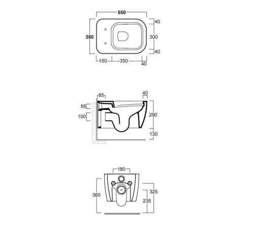 Унитаз подвесной Simas Henges безободковый 38х55 см белый матовый HE18bi matt