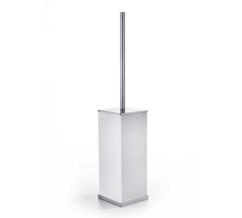Ершик для туалета напольный 3SC Mood Deluxe White композит Solid Surface белый матовый/хром MDW17ASL