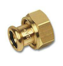 Соединение разъемное SANHA PuraPress 22x3/4 ВР с плоским уплотнением бронза 183592234