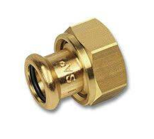 Соединение разъемное SANHA PuraPress 22x3/4 ВР с плоским уплотнением бронза 183592234