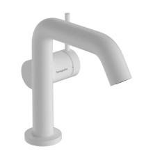 Смеситель для раковины hansgrohe Tecturis S 110 Fine CoolStart EcoSmart+ со сливным гарнитуром Push-Open матовый белый 73320700