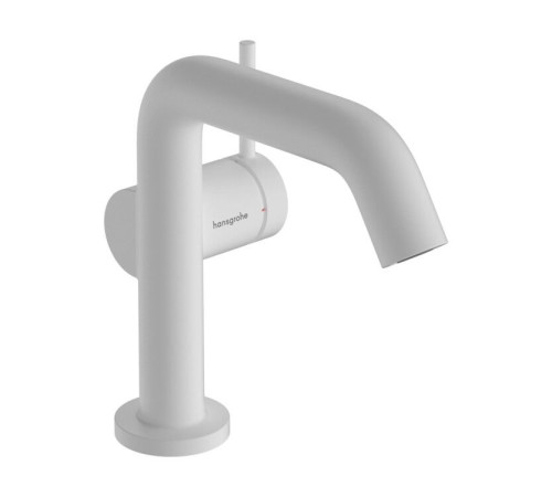 Смеситель для раковины hansgrohe Tecturis S 110 Fine CoolStart EcoSmart+ со сливным гарнитуром Push-Open матовый белый 73320700
