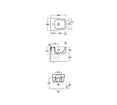 Биде подвесное Simas Degrade 46x36.5 см белое DE29bi*1/F85