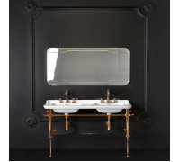 Раковина с металлической консолью Kerasan Waldorf 150х55 см напольная 1 отверстие золото 4143K1bi/cr / 9195K2oro / 811391oro