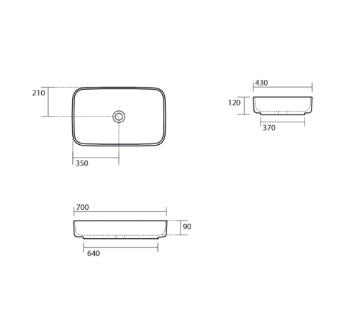 Раковина накладная Kerasan Tribeca 70х43 см без отверстия черный матовый 460231