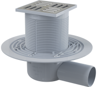 Трап для душа AlcaPlast 105x105/50 мм боковой выпуск решетка нержавеющая сталь APV1321