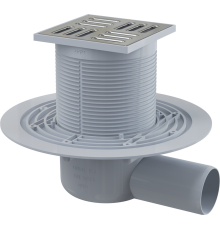 Трап для душа AlcaPlast 105x105/50 мм боковой выпуск решетка нержавеющая сталь APV1321