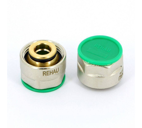 Соединитель обжимной REHAU RAUTITAN stabil 20x2.9 мм - 3/4 EK никелированный 266462-003