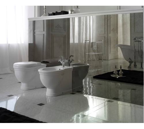 Биде напольное пристенное Globo Paestum 57х38 см 1 отверстие PA026.BI