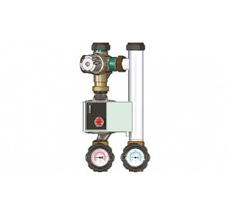 Насосная группа Huch EnTEC смесительная DN 20 без насоса с термостатическим клапаном 25-55 °C EFG20030
