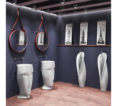 Раковина напольная Kerasan Artwork MOLOCO 45х51х94.5 см слив в пол белый матовый 474030/756830