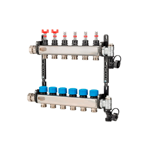 Коллекторная группа Henco из нержавеющей стали с расходомерами 1 3 выхода UFH-0605MDSS03