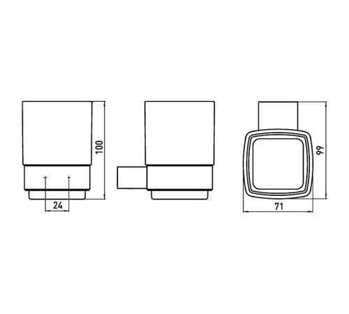 Стакан для зубных щеток подвесной emco Loft черный/хрусталь 0520 133 00