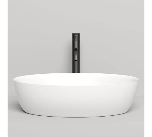 Раковина накладная Salini Alda 58х35х15 см S-Sense без отверстия белый глянцевый 110611G