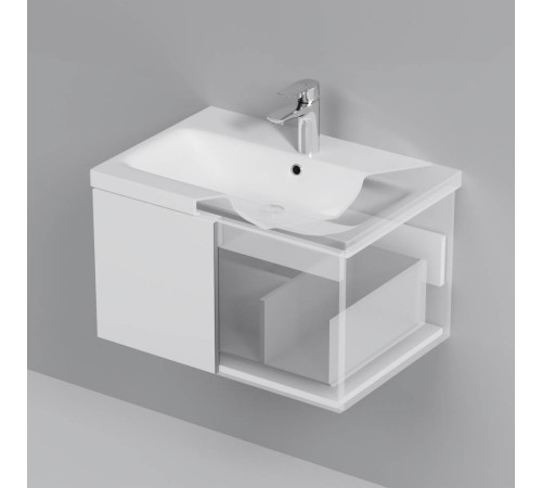 Тумба под раковину подвесная AM.PM Gem 75 см 1 ящик белый глянец M90FHX07521WG