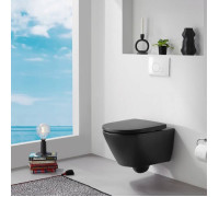 Унитаз подвесной Duravit D-Neo 37x36x54 см безободковый черный матовый 2577098900