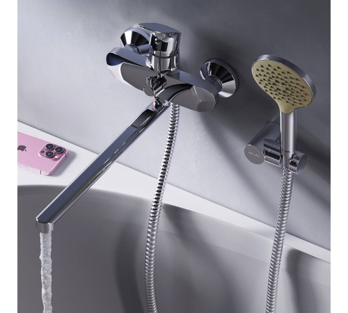 Смеситель для ванны и душа AM.PM Like с длинным изливом и душевым набором F8095000
