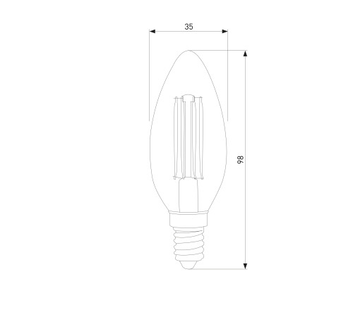 Филаментная светодиодная лампа quotСвечаquot C35 7W 3300K E14 (C35 прозрачный) BLE1411