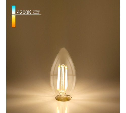 Филаментная светодиодная лампа quotСвечаquot C35 9W 4200K E14 (CW35 прозрачный) BLE1426