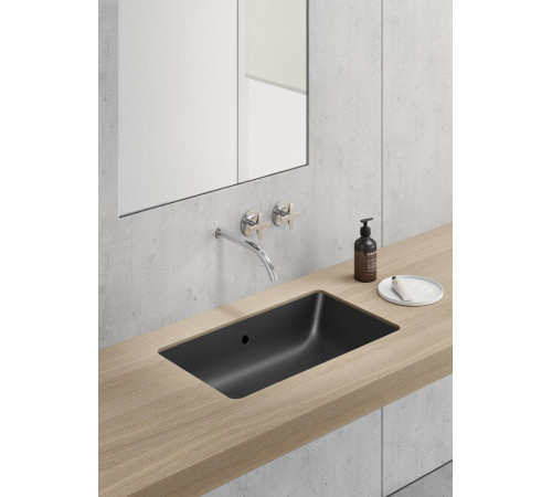 Раковина встраиваемая сверху GSI KUBE X 600x370 мм без отверстия под смеситель черная матовая 895326