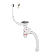 Сифон для мойки Wirquin NEO 1 1/2 x 40/50 мм с переливом и отводом для бытовой техники 30987091