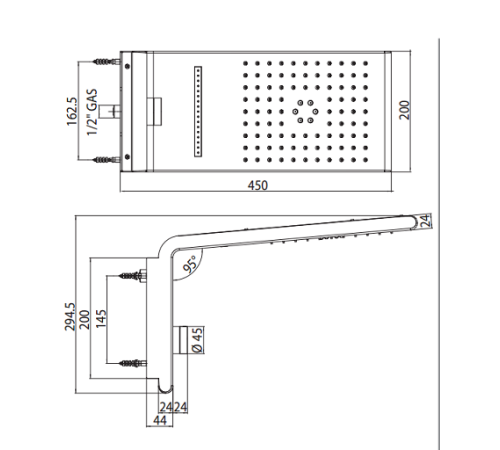 Душевая панель Bossini Syncro 3 режима струи I00591.030_УЦ