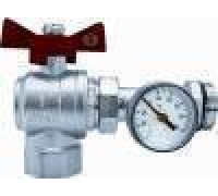 Кран шаровой угловой STOUT коллекторный с термометром 1 1/4 EU.ST6043060 114