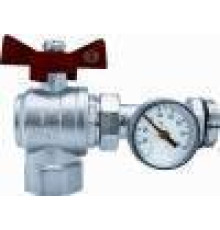 Кран шаровой угловой STOUT коллекторный с термометром 1 1/4 EU.ST6043060 114