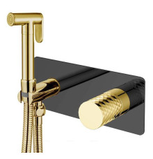 Гигиенический душ со смесителем Boheme Stick черный/золото 127-BG