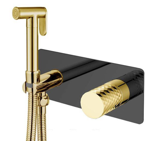 Гигиенический душ со смесителем Boheme Stick черный/золото 127-BG