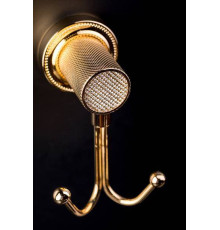 Крючок для ванной двойной Boheme Royal Cristal золото 10926-G-B
