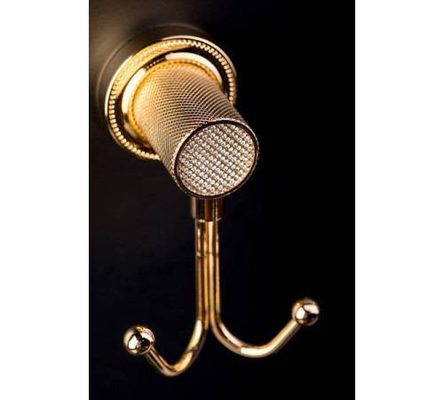 Крючок для ванной двойной Boheme Royal Cristal золото 10926-G-B