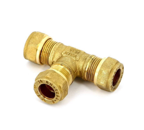 Тройник обжимной латунный Tiemme 10 мм 1000061