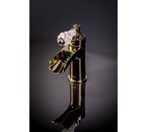 Смеситель для раковины Boheme Vogue Crystal золото глянцевое 211-CRST