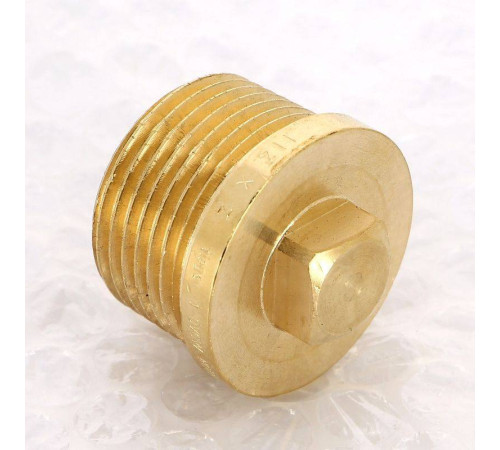 Заглушка бронзовая Viega 1 с квадратом и бортиком наружная резьба 320294