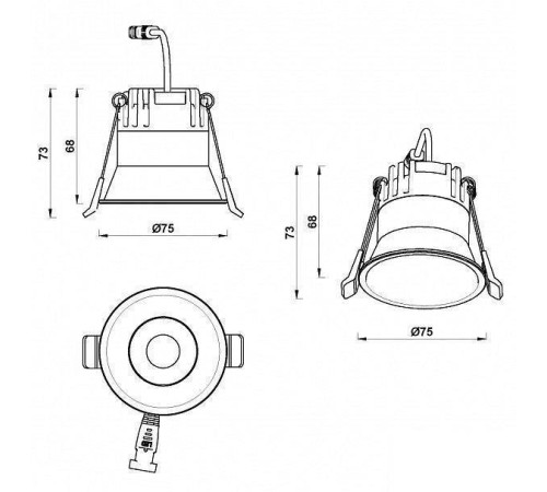 Встраиваемый светильник iLedex Mars 7 Вт 3000 K 207-7W-D75-3000K-24DG-BK