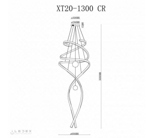 Подвесной светильник iLedex Axis XT20-1300 CR