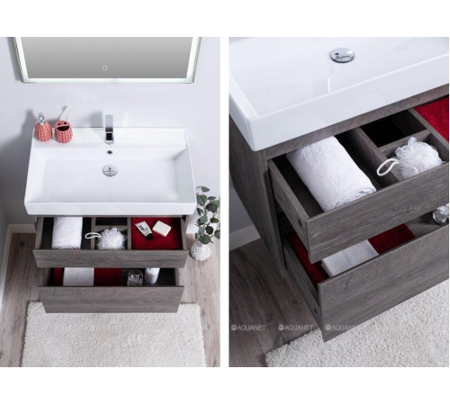 Тумба под раковину Aquanet Nova Lite 90 2 ящика дуб рошелье 00242267